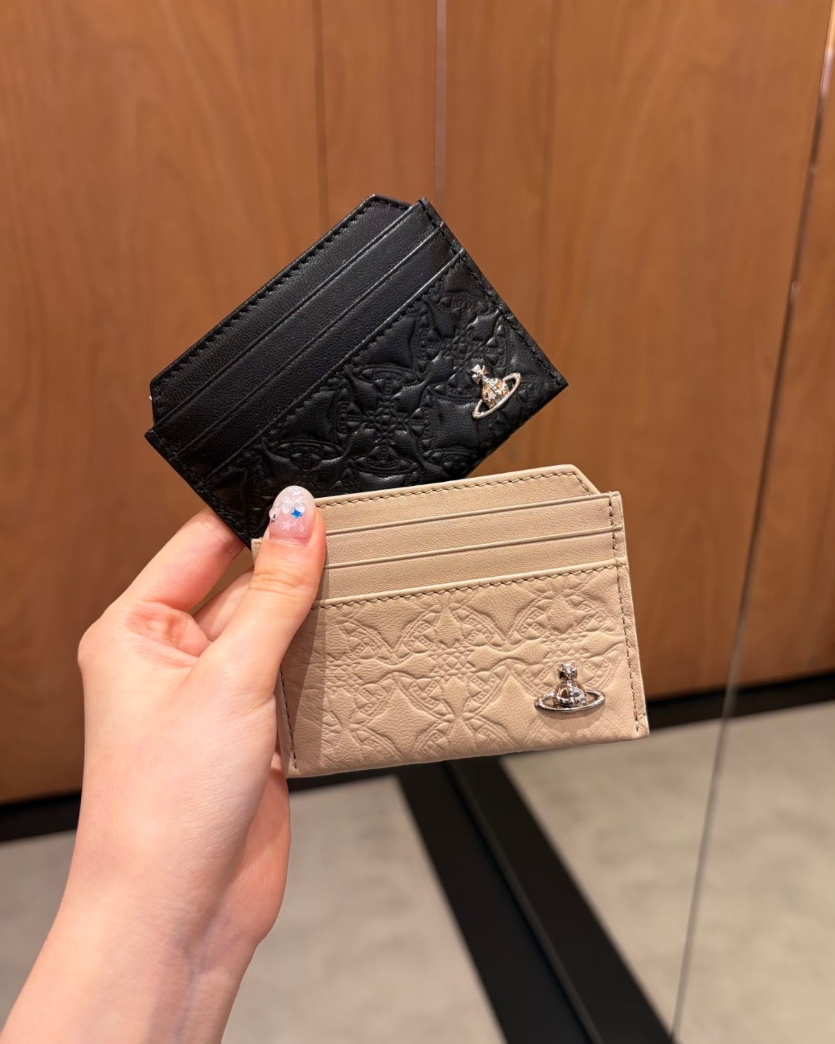 Vivienne Westwood Bifold Cardholder with Vintage Star Embossed Pattern