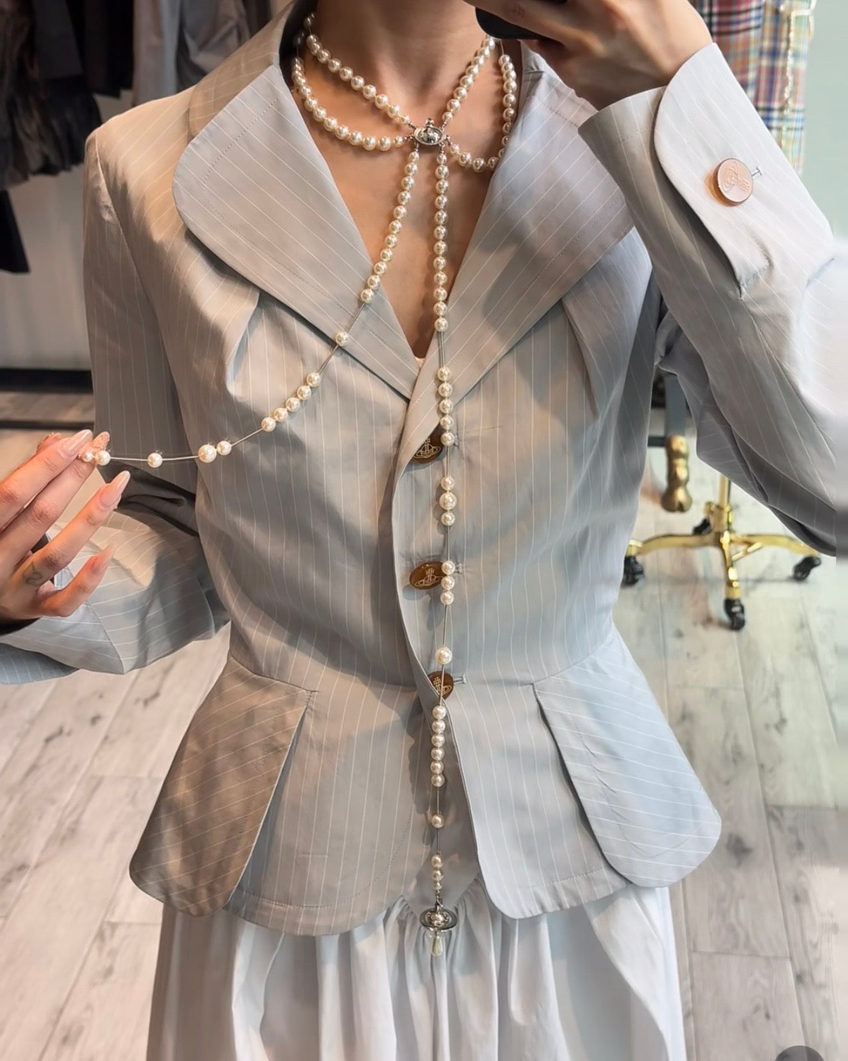 Vivienne Westwood Broken Pearl Necklace 破碎珍珠頸鏈