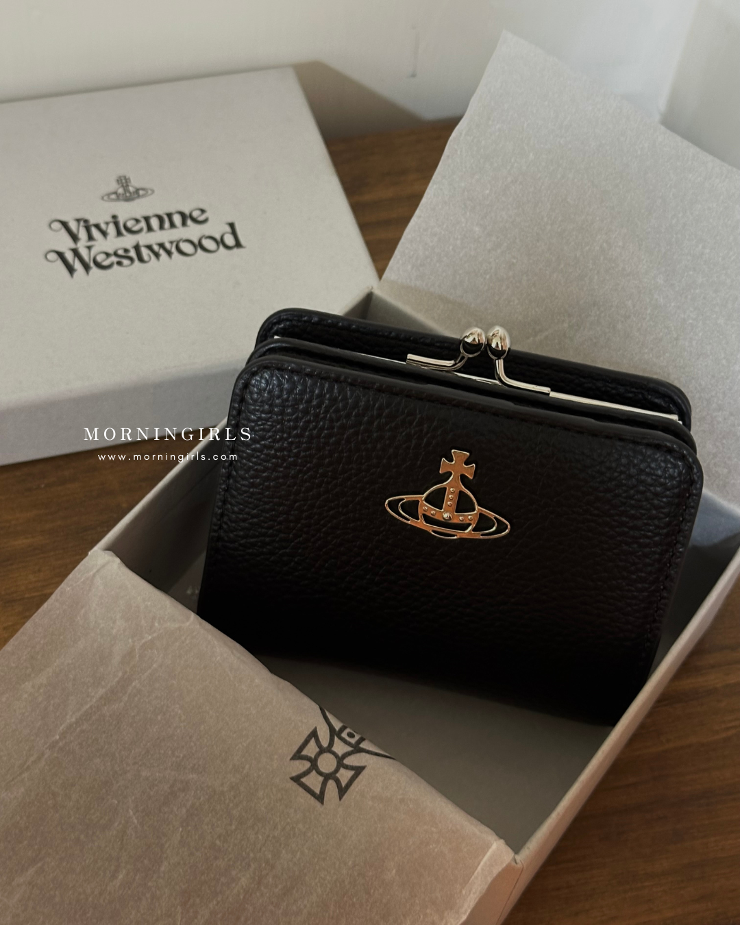 Vivienne Westwood Frame Pocket Wallet 黑銀荔枝皮