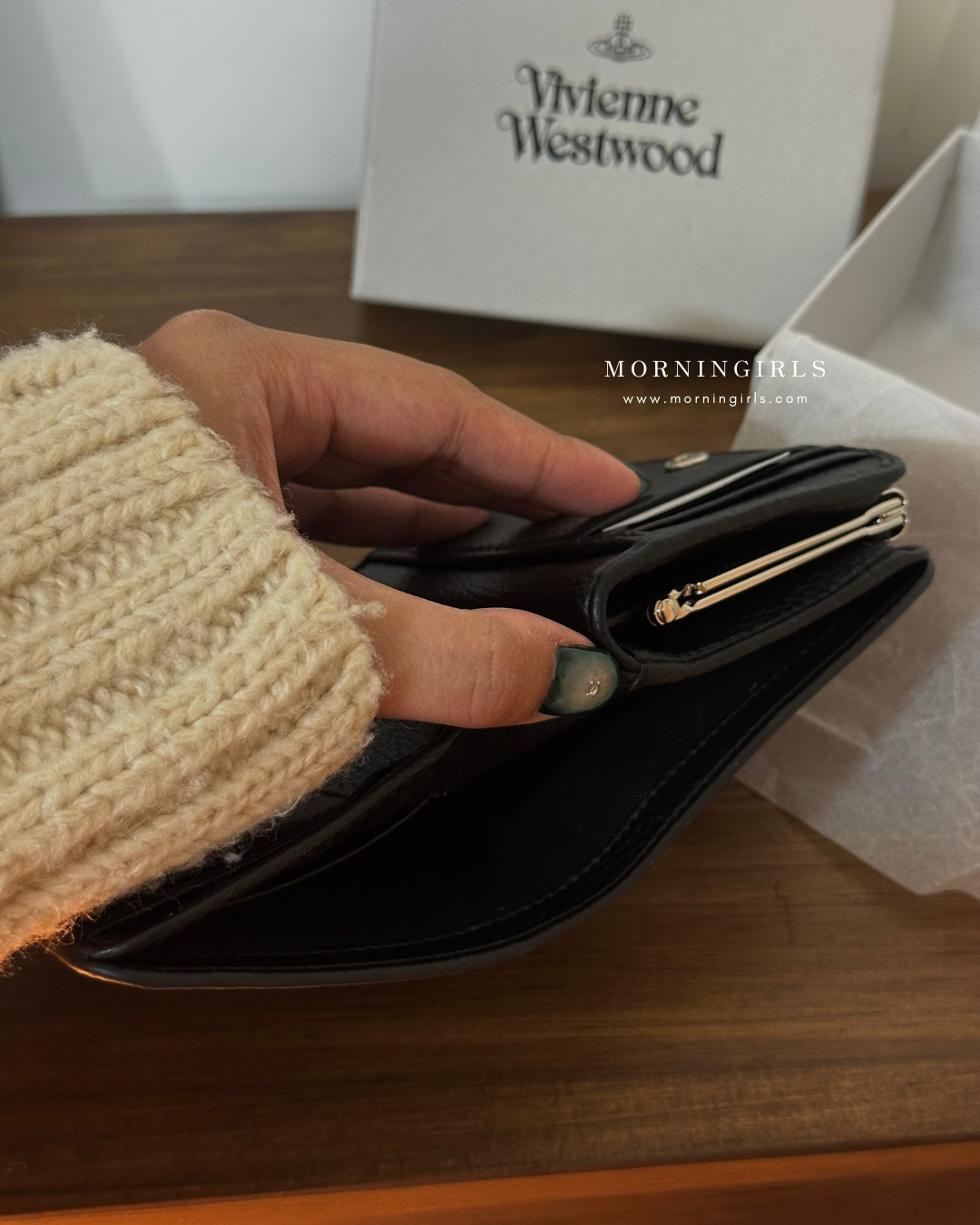 Vivienne Westwood Frame Pocket Wallet 黑銀荔枝皮
