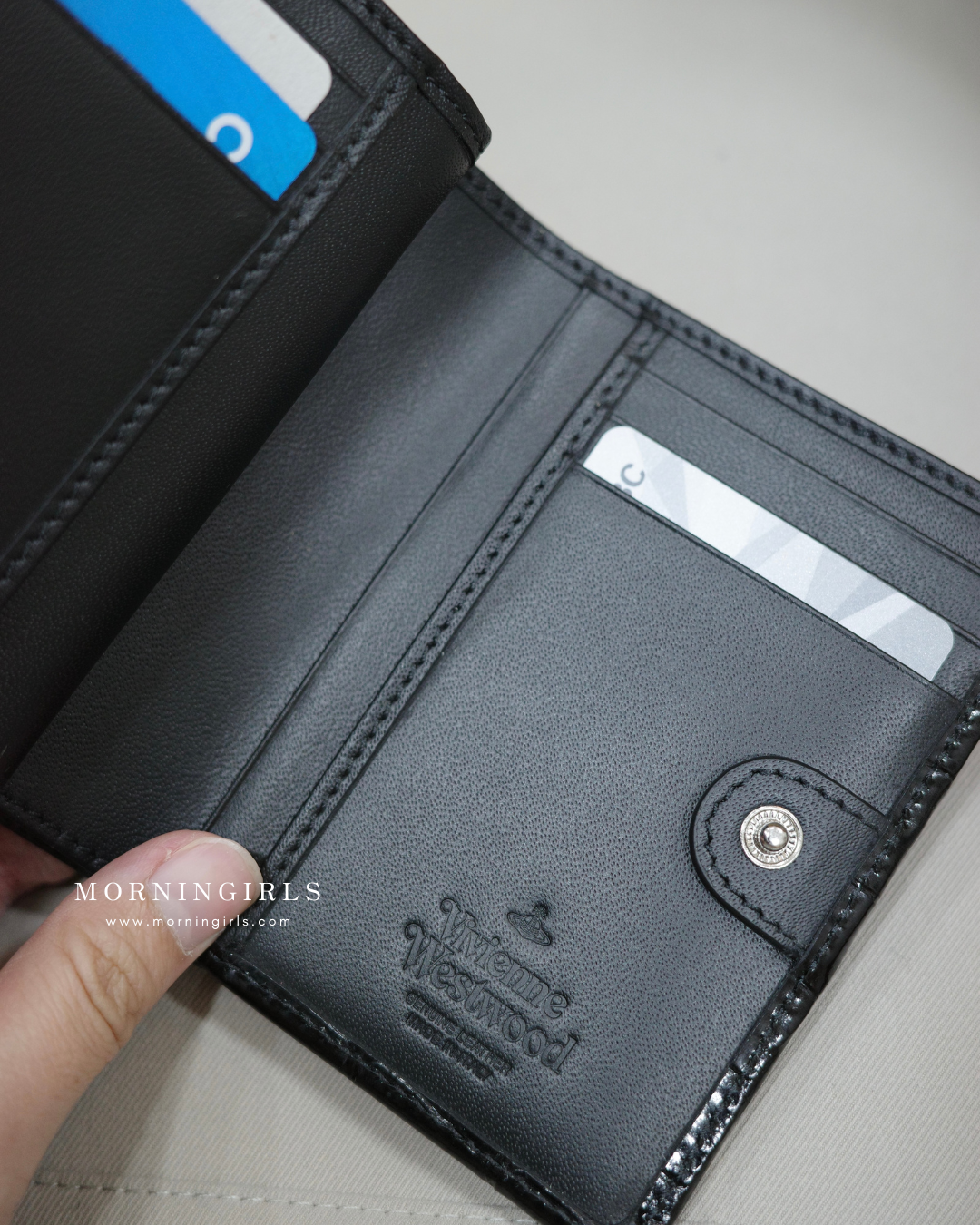 Vivienne Westwood Small Frame Wallet Black Cross Pattern