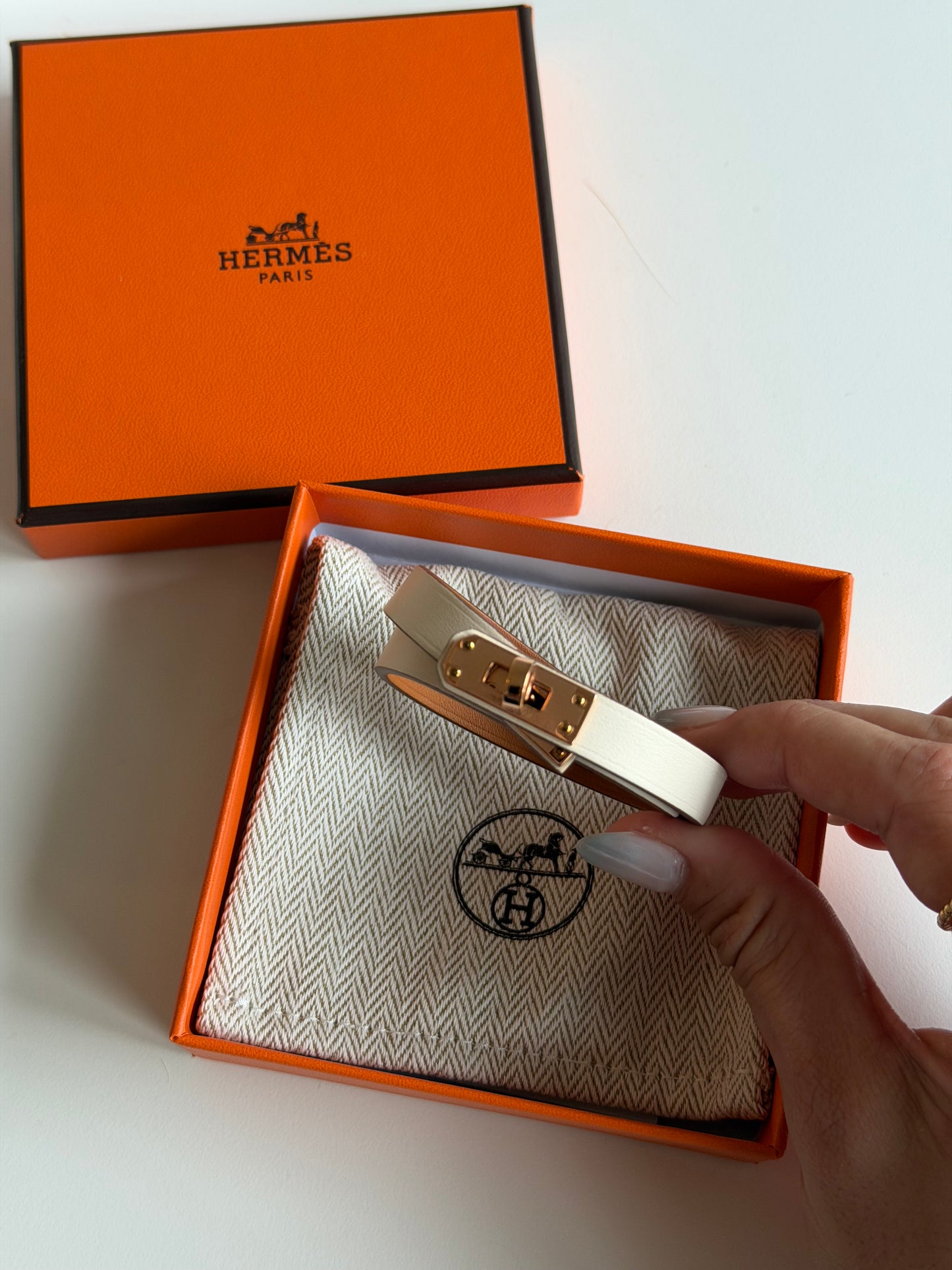 Hermès Mini Kelly Double Tour手環 T2小尺寸奶白