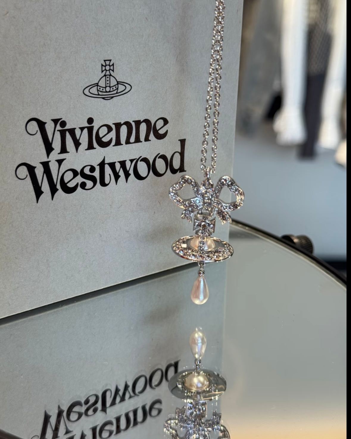 Vivienne Westwood Aleksa Octavie Necklace 巴洛克水滴珍珠蝴蝶結