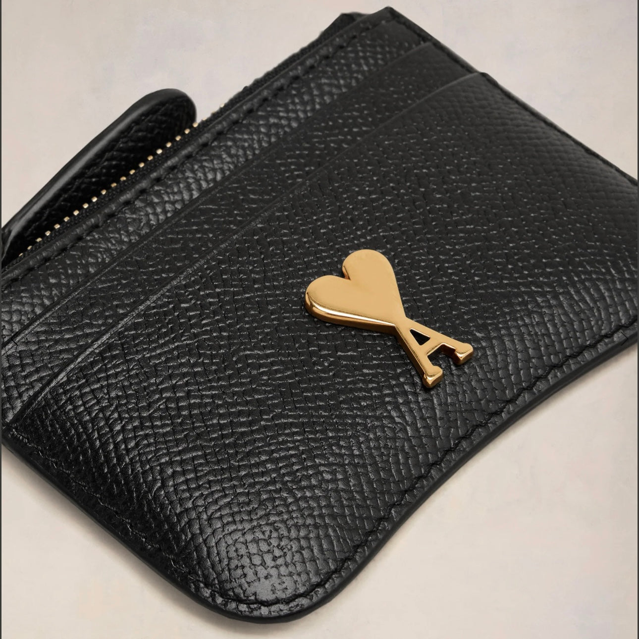 Ami Paris Paris Zipped Cardholder Lychee Peel