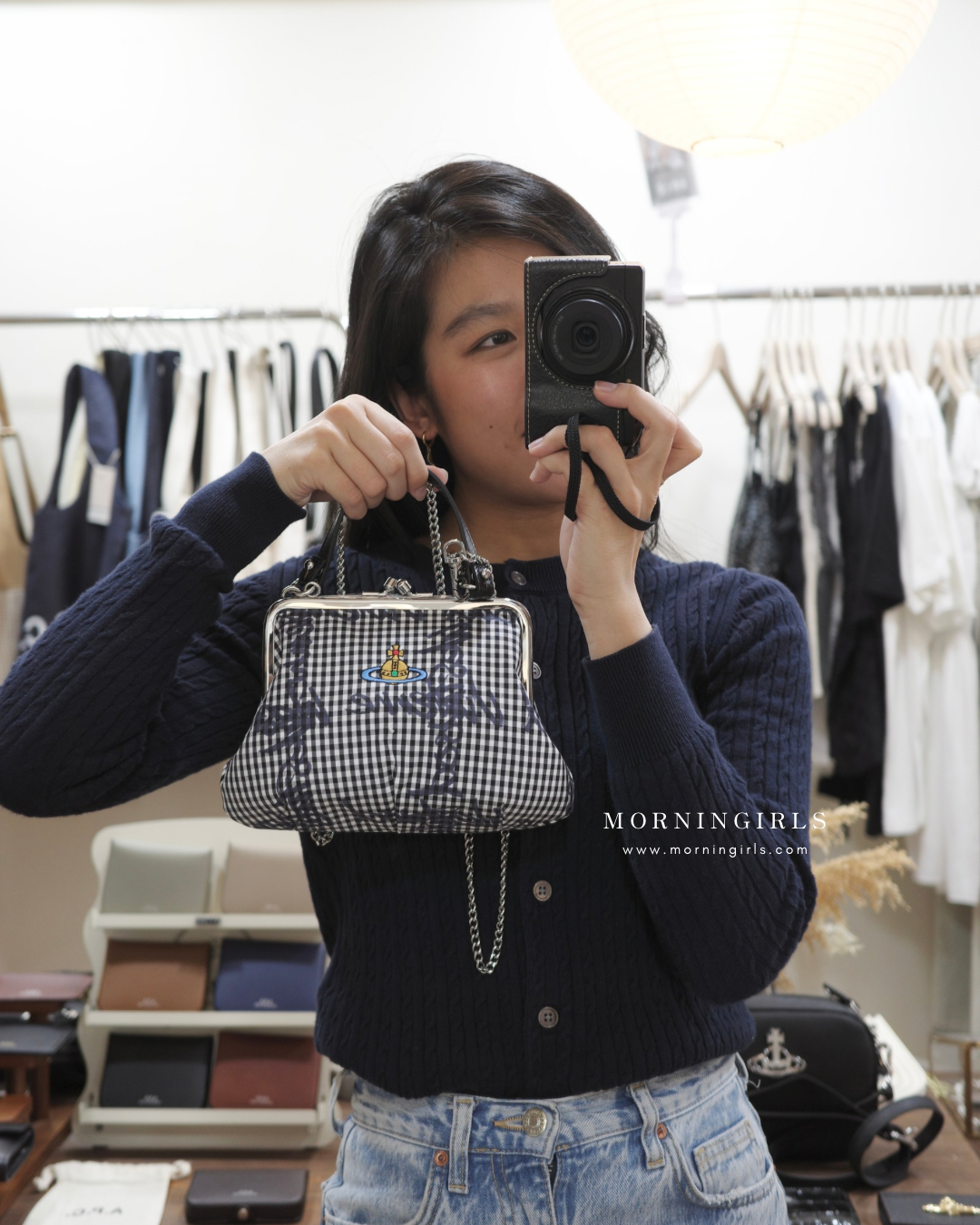 Vivienne Westwood Granny Frame Purse 經典餃子袋 FW25春季最新藍白格