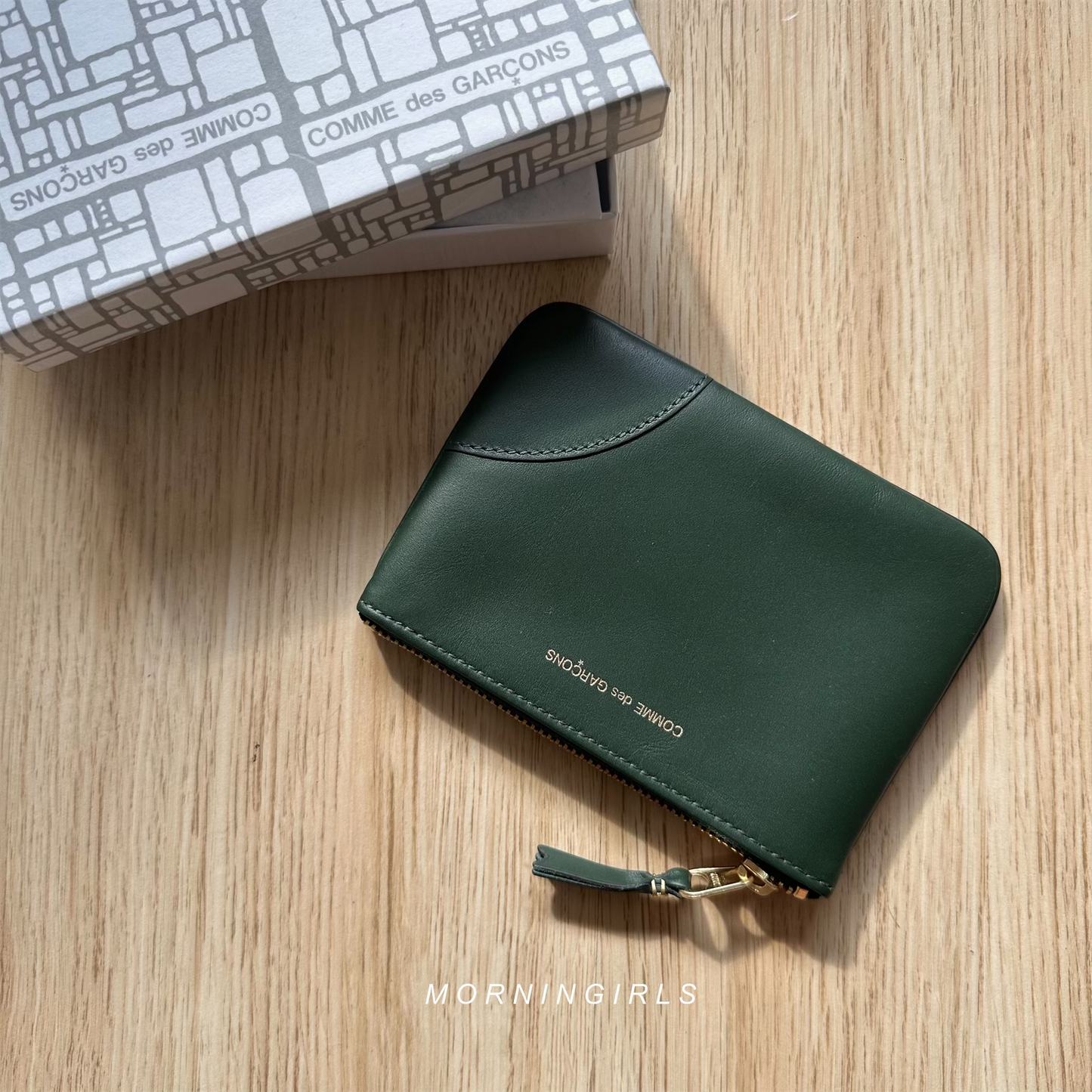 Comme Des Garçons Classic Zip Wallet Bottle Green