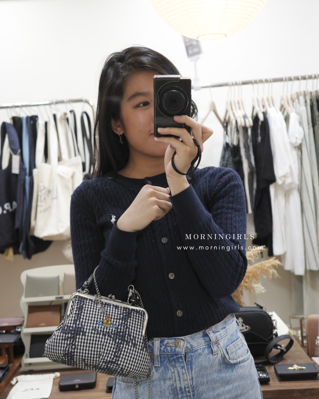 Vivienne Westwood Granny Frame Purse 經典餃子袋 FW25春季最新藍白格