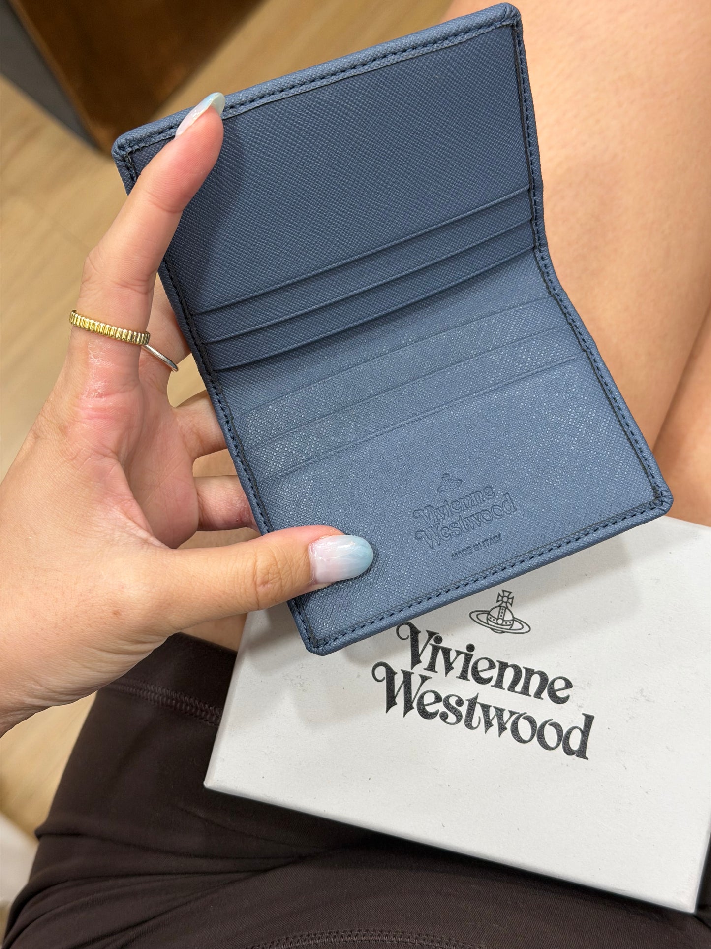 Vivienne Westwood Bifold Cardholder 限定灰藍十字紋 [平面銀色2D Logo 最新上架!]