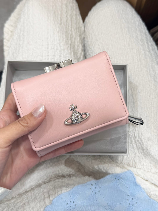 Vivienne Westwood Small Frame Wallet 最新櫻花粉小牛皮 [三層連相位!]