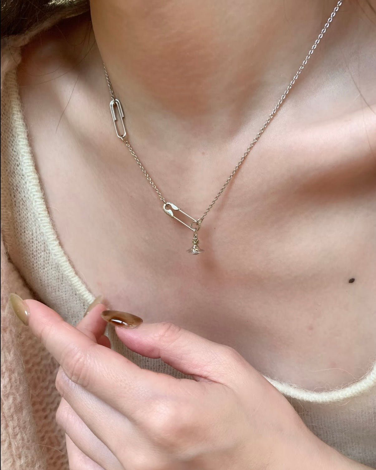 Vivienne Westwood Safety Pin Pendant Necklace 最新925純銀扣針🧷