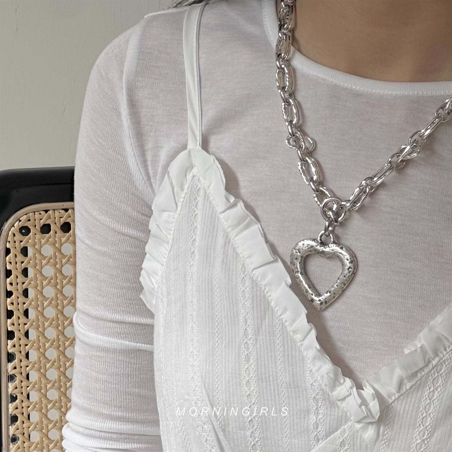 Otro Accesorio 西班牙手工飾物 - Heart on Chain Necklace