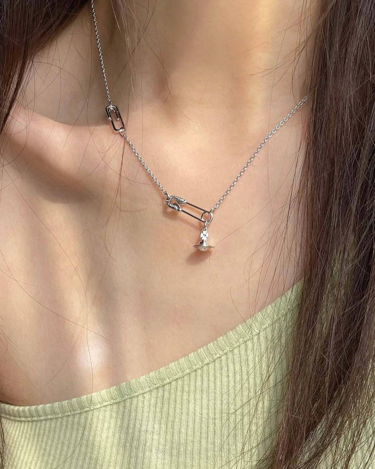 Vivienne Westwood Safety Pin Pendant Necklace 最新925純銀扣針🧷