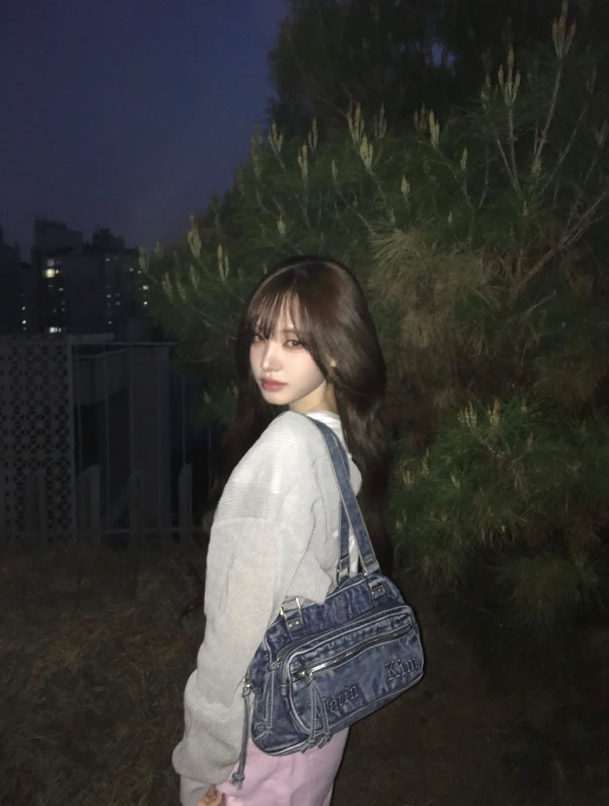 Matin Kim Matin Dust Denim One Pocket Shoulder Bag 最新韓國選物🇰🇷 IVE Liz/Aespa寧寧同款 洗水牛仔多層單肩袋［隨性高級街頭感⛓️🖤］