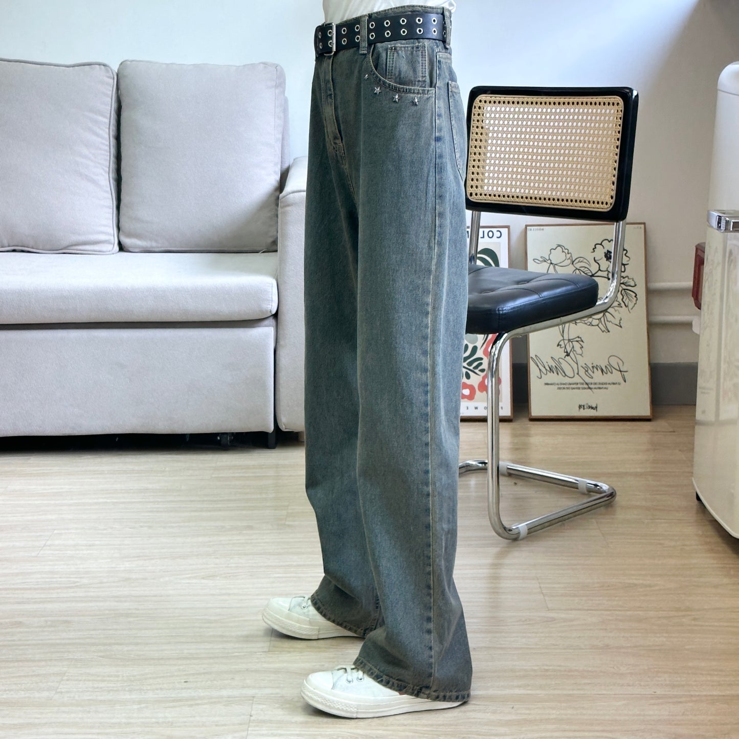 Washed Rivet Vintage Pants