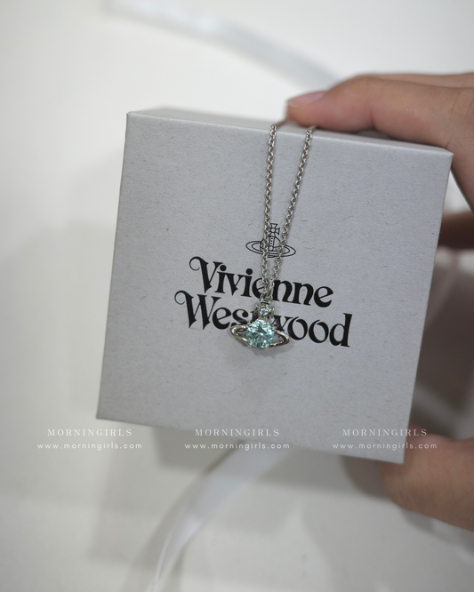 Vivienne Westwood Reina Necklace 低調精緻小鑽 2025最新限定冰川藍 耳環手鏈頸鏈全套上架 [絕美溫柔 超限量現貨發售中!]