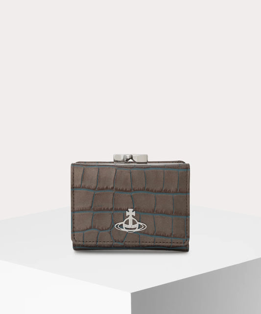 Vivienne Westwood Small Frame Wallet 啡銀鱷魚皮 [已停產最後現貨 三層連相位]