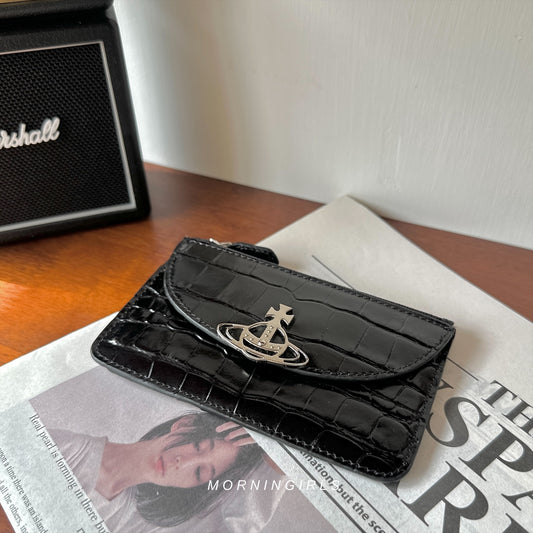 Vivienne Westwood 半月 Slim Long Cardholder 黑色鱷魚皮［限時優惠再度回歸!］