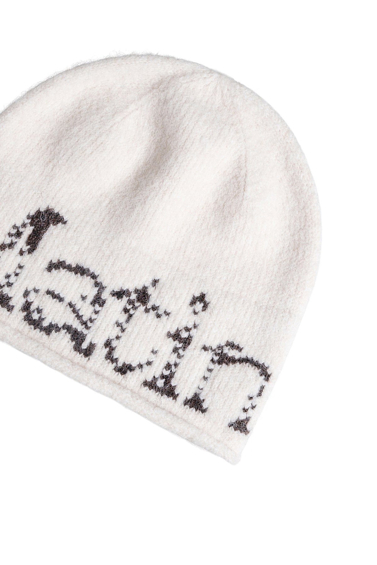 韓國選物🇰🇷Matin Kim Boucle Crack Logo Beanie 圈圈紗裂紋印花針織帽［極軟毛絨感 街頭個性風！］