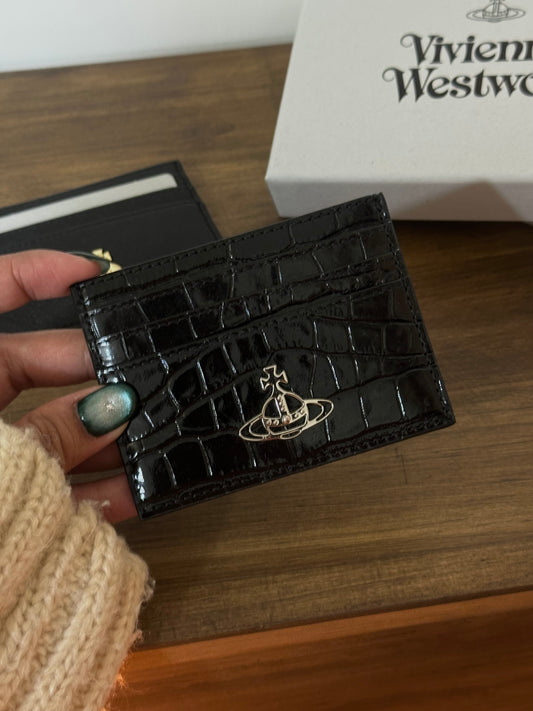 Vivienne Westwood Crocodile Cardholder 黑銀鱷魚皮