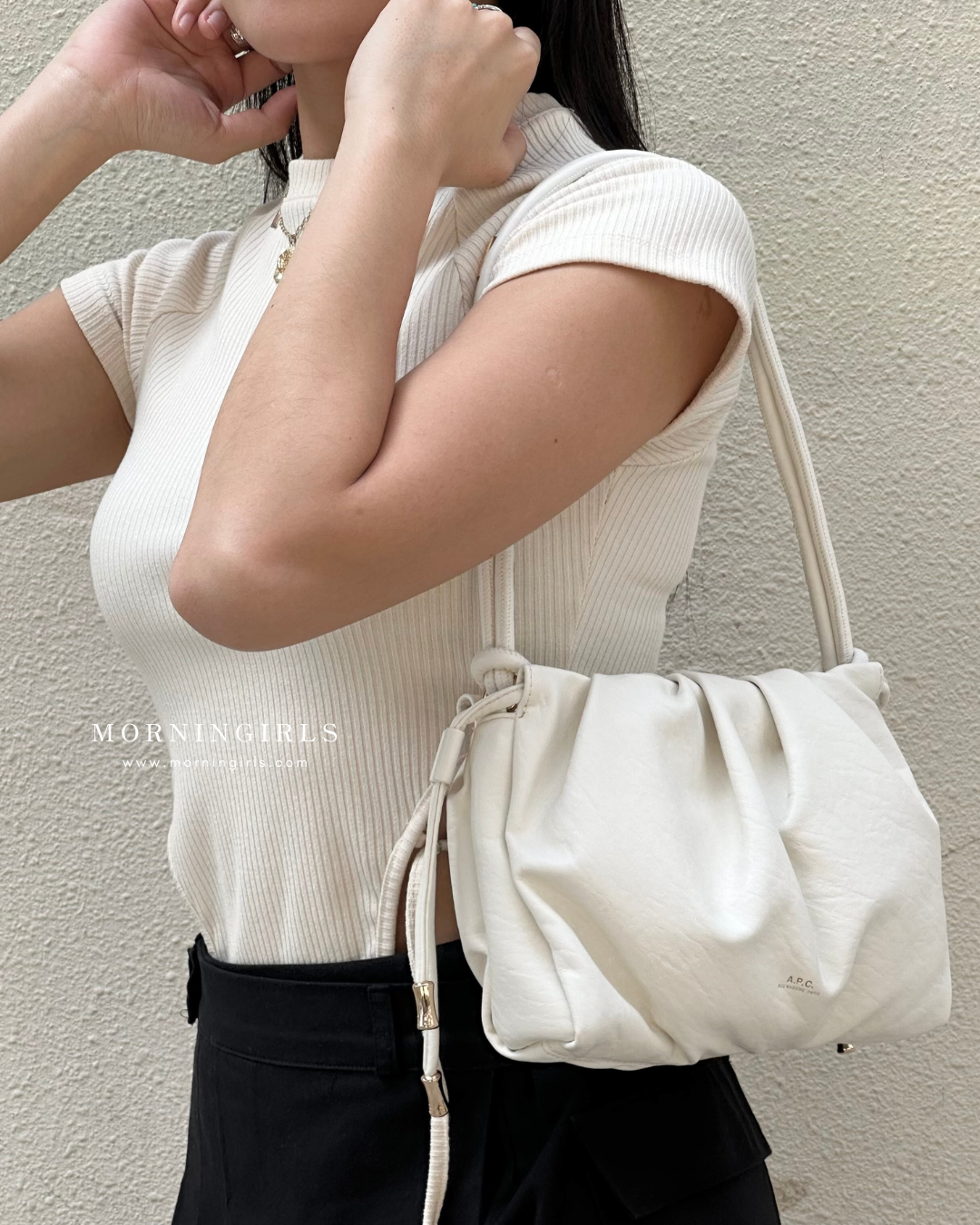 A.P.C. Ninon Shoulder Mini Bag [最新SS24全白皺皺紋! 已停產最後一個現貨!]