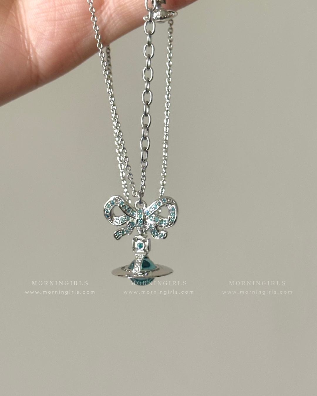 Vivienne Westwood Octavie Pendant Necklace 蝴蝶結星球 [100%純銀 IVE直井怜同款]