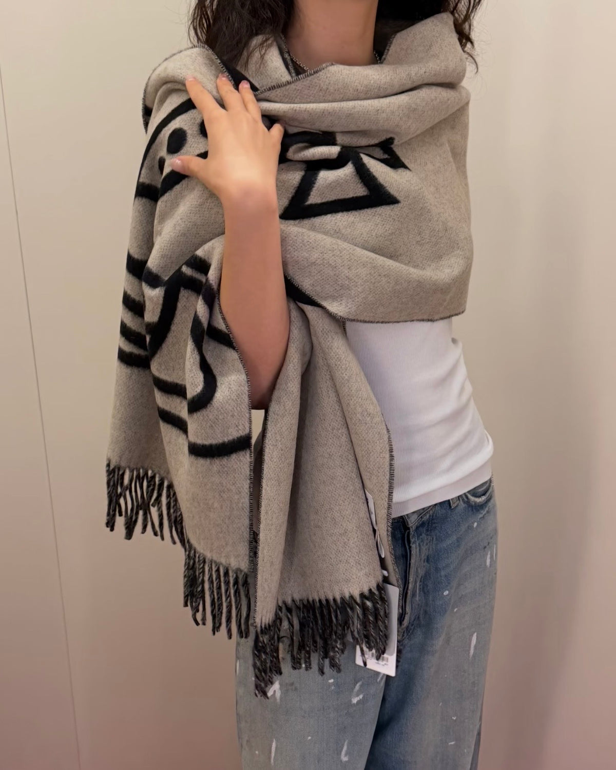 Vivienne Westwood Reversible ORB Logo Scarf, Large Size, Double-Sided (100% Wool) [Japan Exclusive! Discontinued, Last Stock Available] 