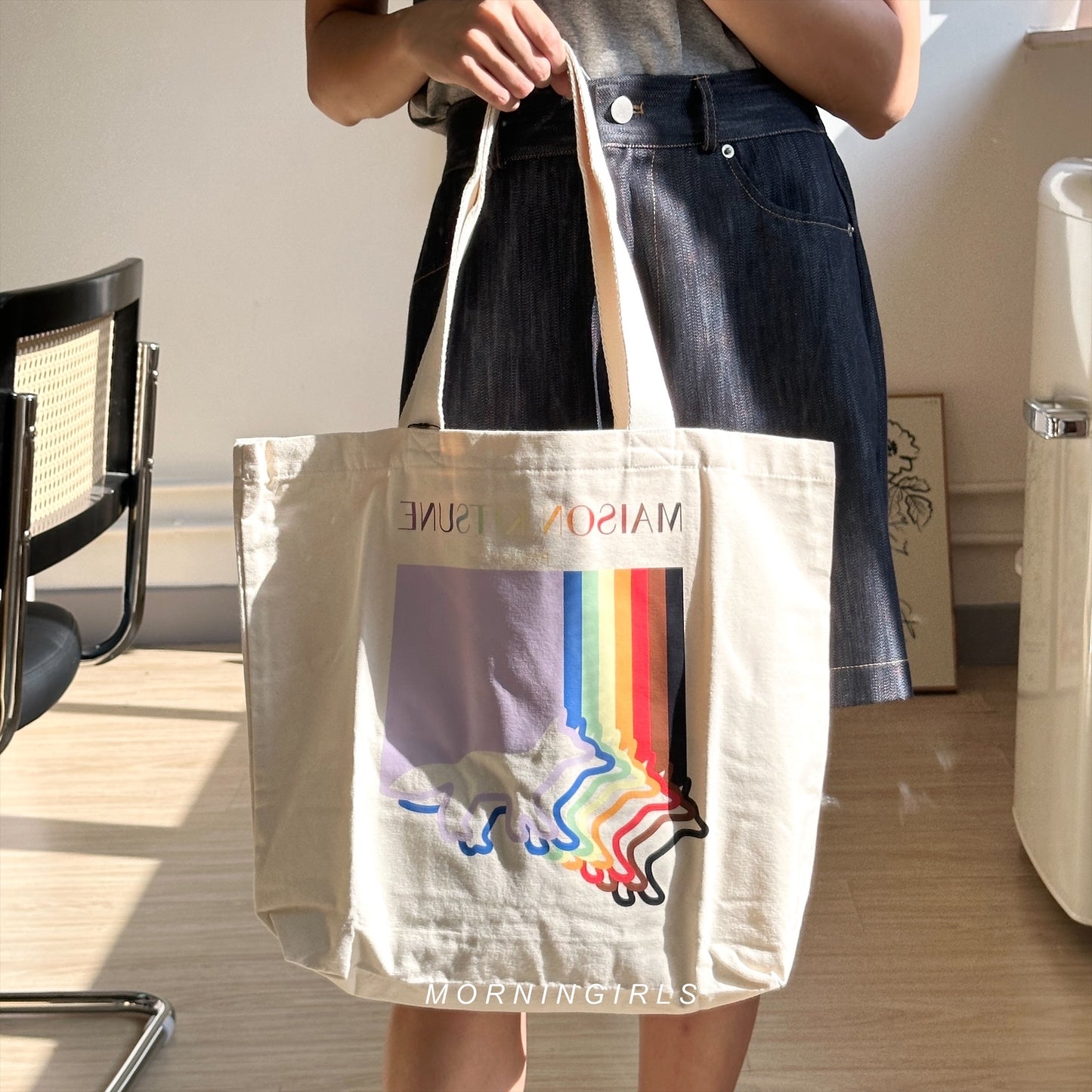 Maison Kitsuné Rainbow Printed Tote Bag [限定版]