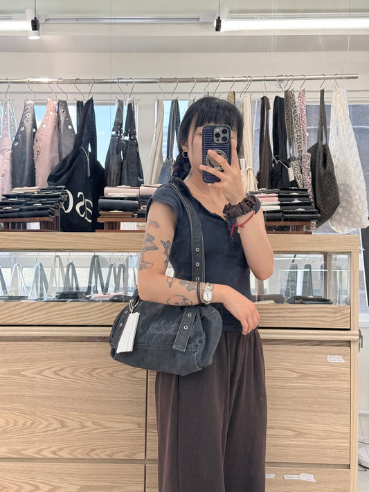 最新韓國選物🇰🇷 Matin Kim Vintage Washed Cotton Duffel Bag 復古水洗棉質圓筒袋［街頭復古感 質感隨性搭！］