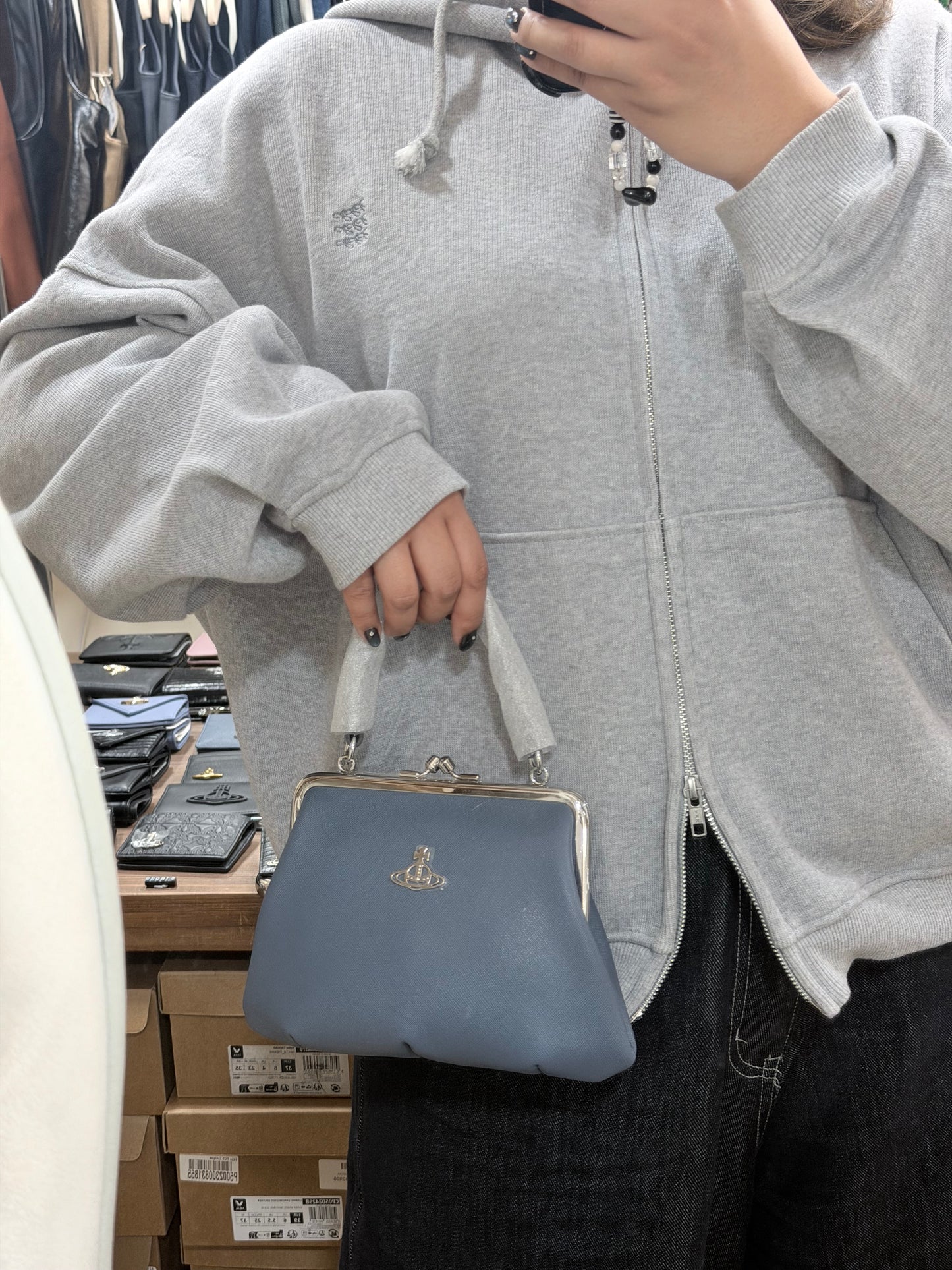 Vivienne Westwood Granny Frame Purse 餃子袋 灰藍十字紋［限定顏色!］
