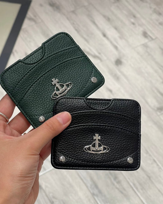 Vivienne Westwood Half Moon Cardholder 經典黑色荔枝皮［折扣中超高性價比!］