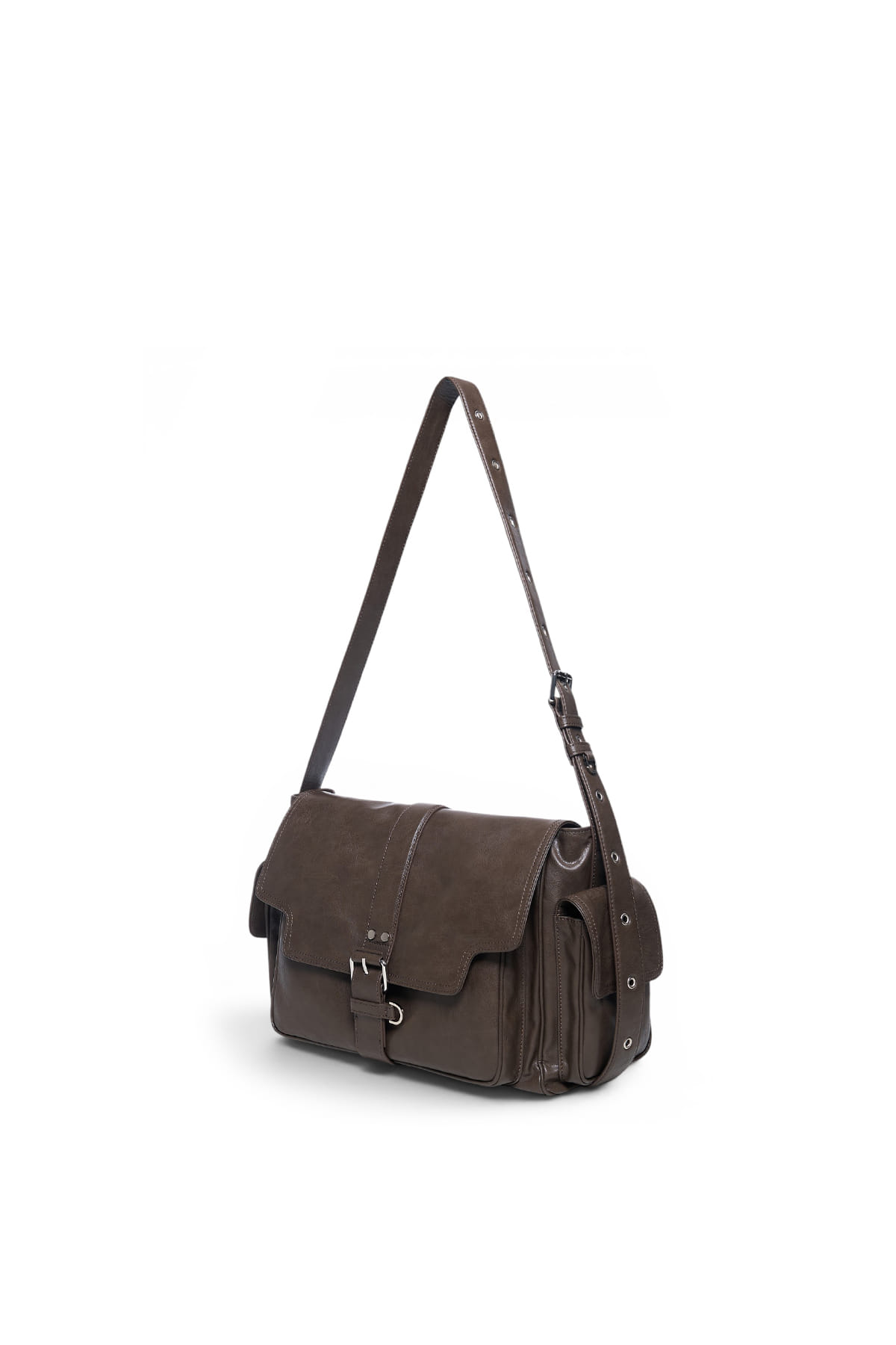 最新韓國選物🇰🇷 Matin Kim Dual Pocket Messenger Bag 復古皮革郵差袋￼［復古皮質感率性百搭！］