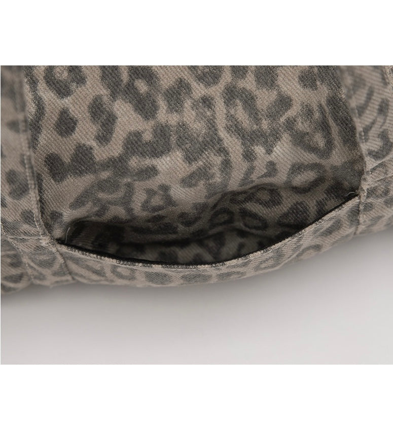 韓國選物🇰🇷Rolarola Maison De Rola Stud Leopard Duffle Bag 窩釘豹紋圓筒袋［張員瑛PICK! 復古搖滾風格 個性感滿滿!］