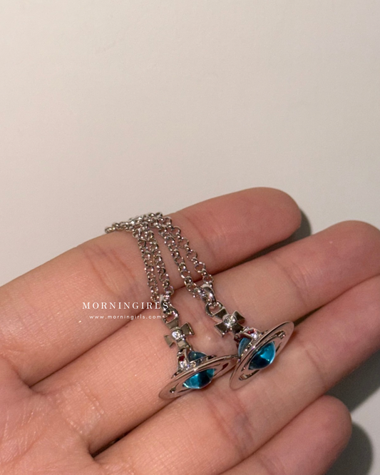 Vivienne Westwood ORB Pendant Crystal Necklace SMALL 冰川藍 [小尺寸]