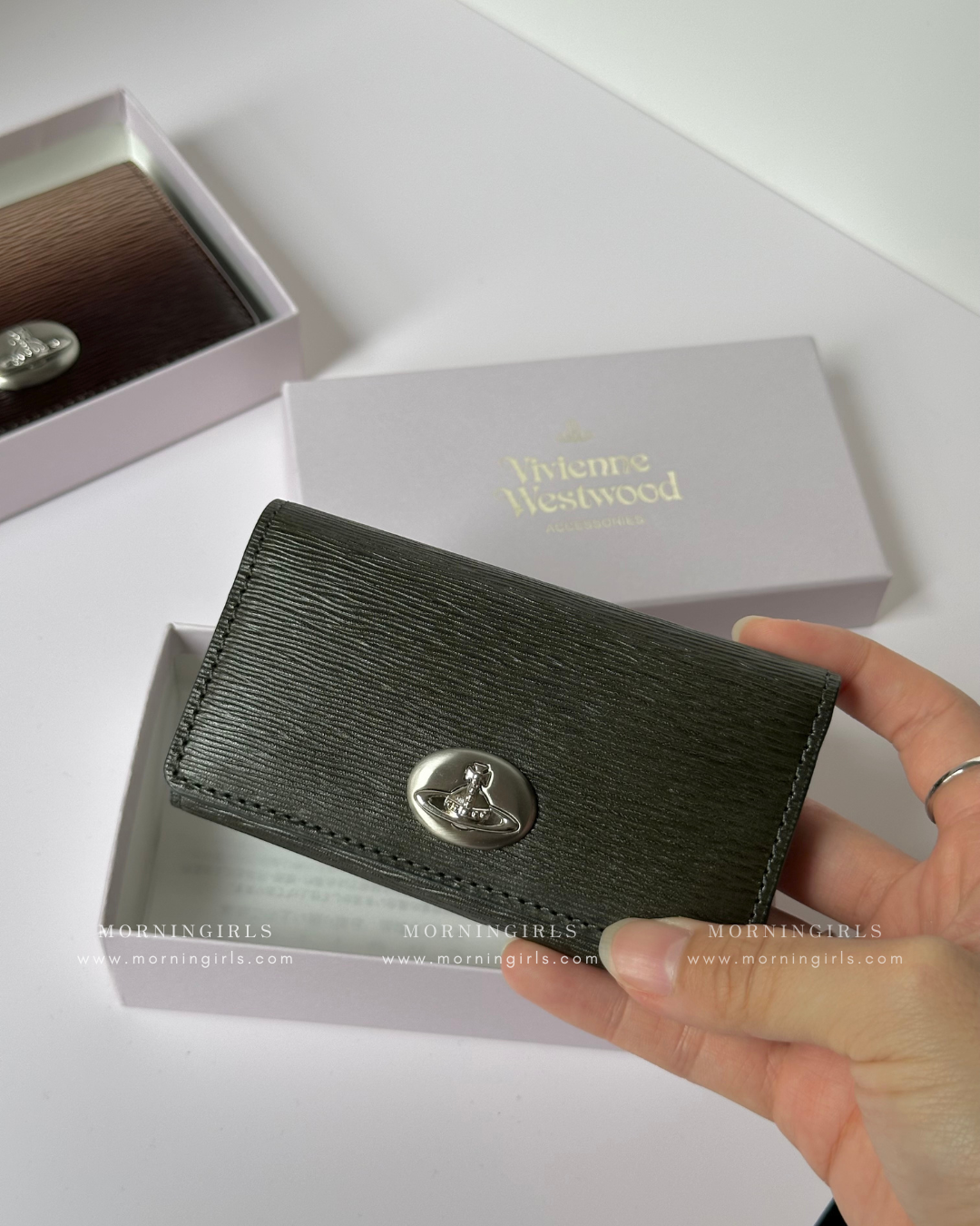 Vivienne Westwood 灰綠復古樹紋鎖匙包 [超限量！日本限定停售絕版]