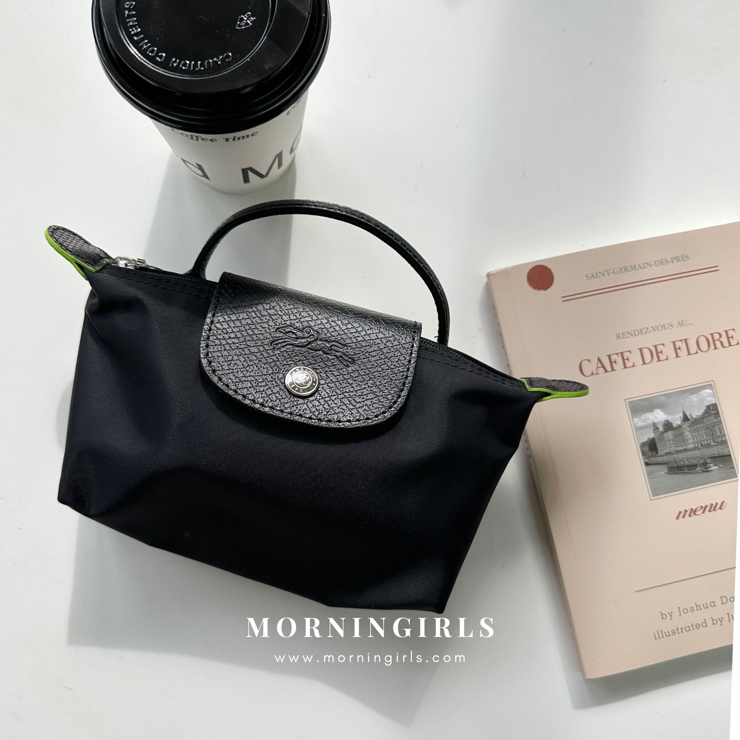 LONGCHAMP Le Pliage Pouch With Handle ［石墨灰超限量補貨!配肩帶+$60］