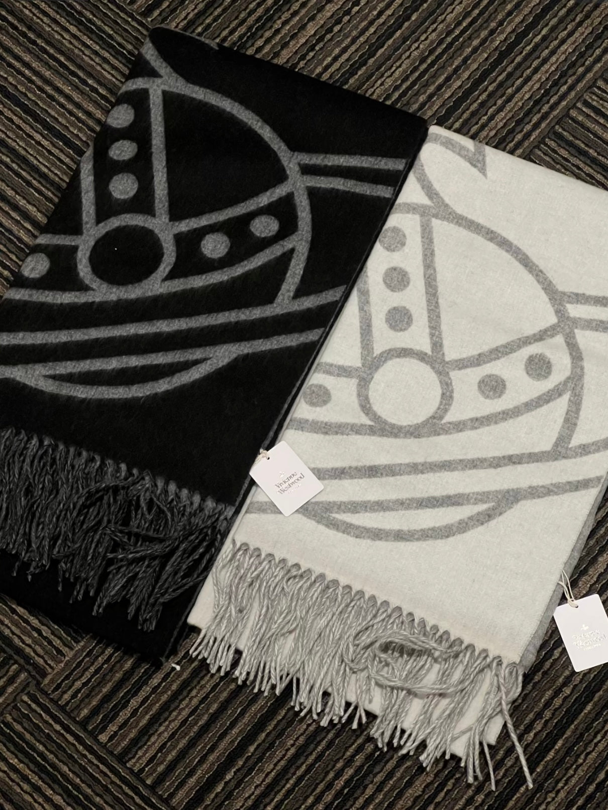 Vivienne Westwood Reversible ORB Logo Scarf, Large Size, Double