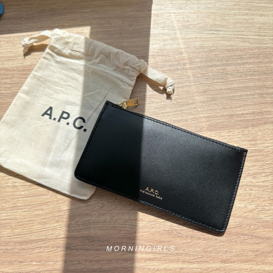 A.P.C. Walter Cardholder 黑金牛皮