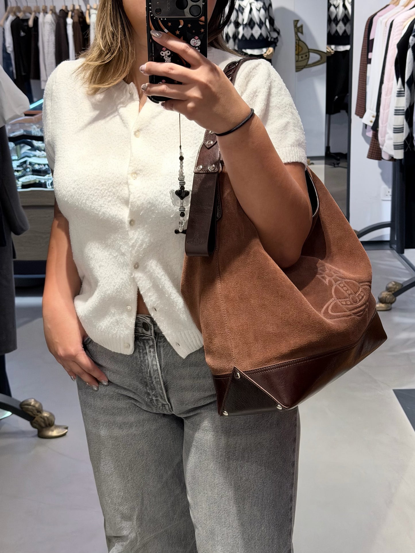 Vivienne Westwood Nancy Hobo Bag, a must-have for Fall/Winter! [Newly arrived, limited-time dark brown discount, in stock! Extra-large capacity hobo bag!]