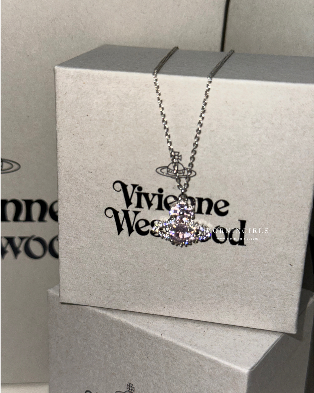 Vivienne Westwood Valentina Necklace 花花粉鑽頸鏈 [今季最新花花粉鑽頸鏈‎⁺˳✿⏦₊]
