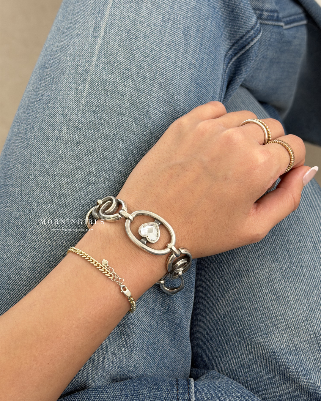 Otro Accesorio 西班牙手工飾物 - Heart H-lock Chained Bracelet