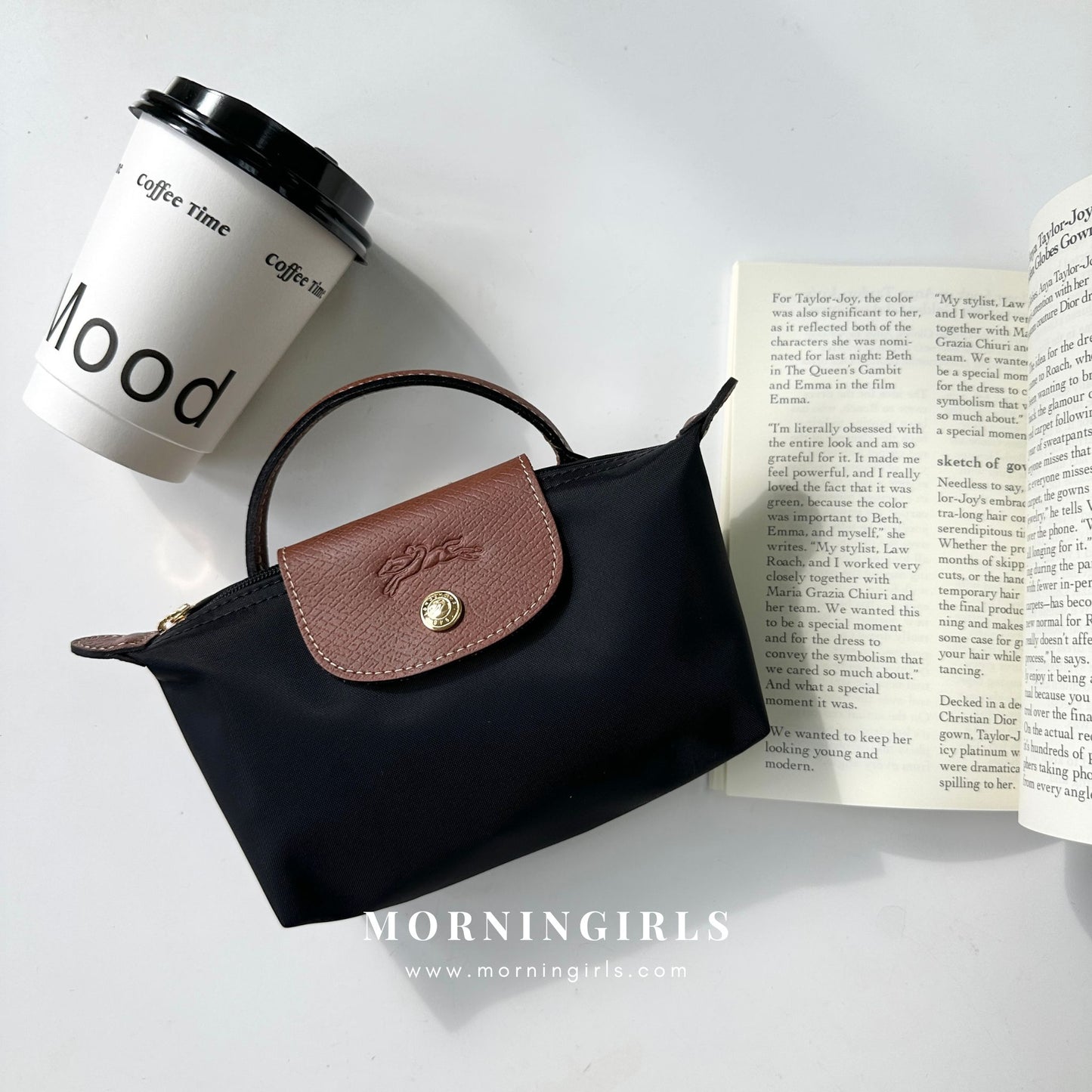 LONGCHAMP Le Pliage Pouch With Handle ［石墨灰超限量補貨!配肩帶+$60］