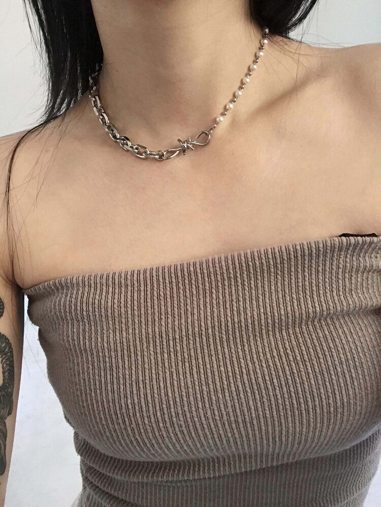 韓國選物🇰🇷OFUSE Wire Pearl Choker