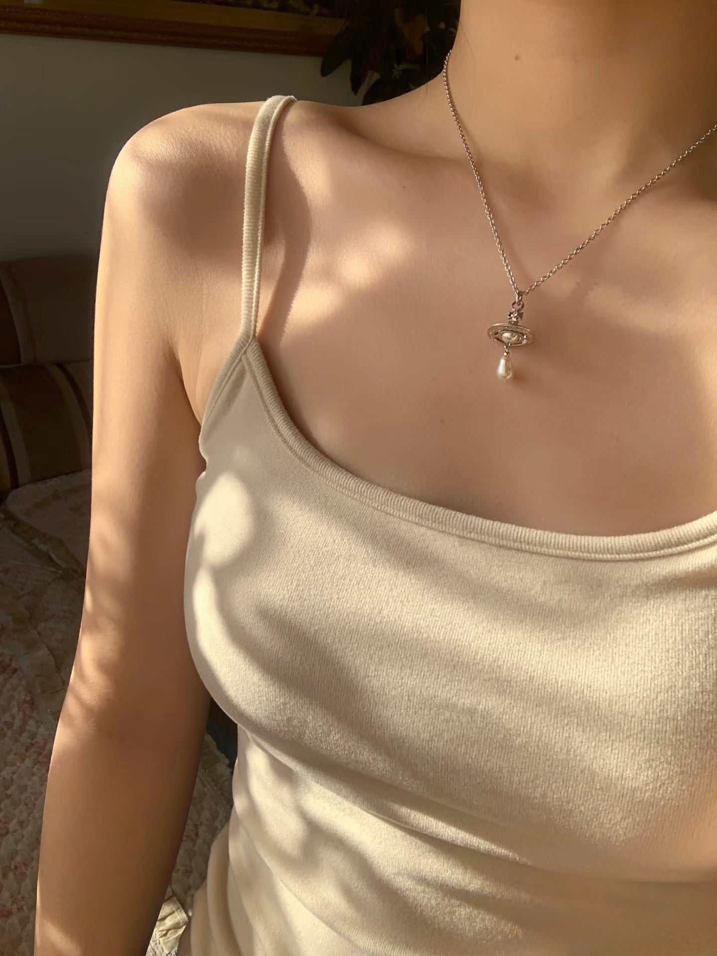 Vivienne Westwood Aleksa Necklace Baroque Teardrop Pearl [Arin's Style]