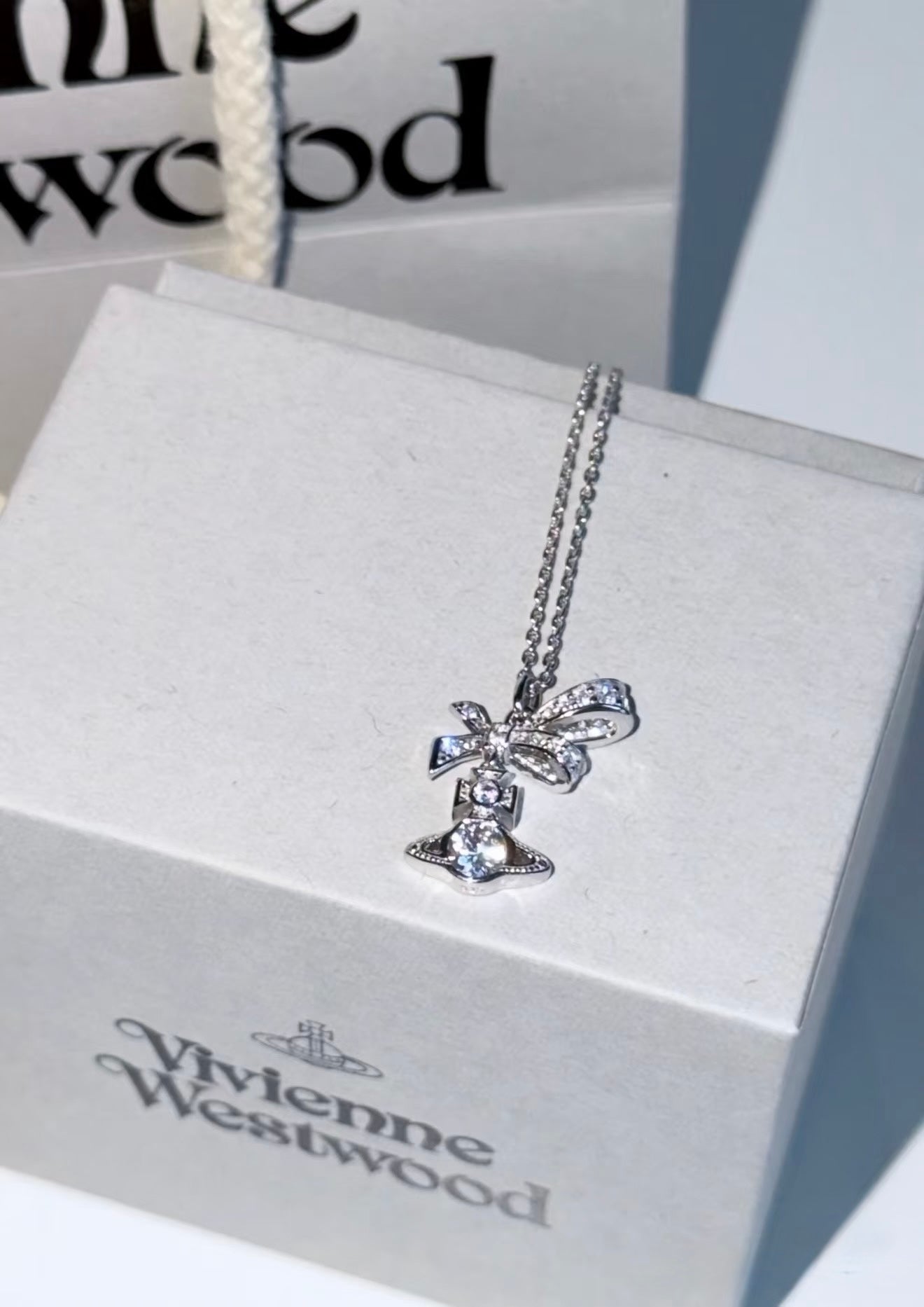Vivienne Westwood Angelique Pendant Necklace 可愛蝴蝶結星球 925純銀 [最新上架 頸鏈手鏈耳環同步發售!]