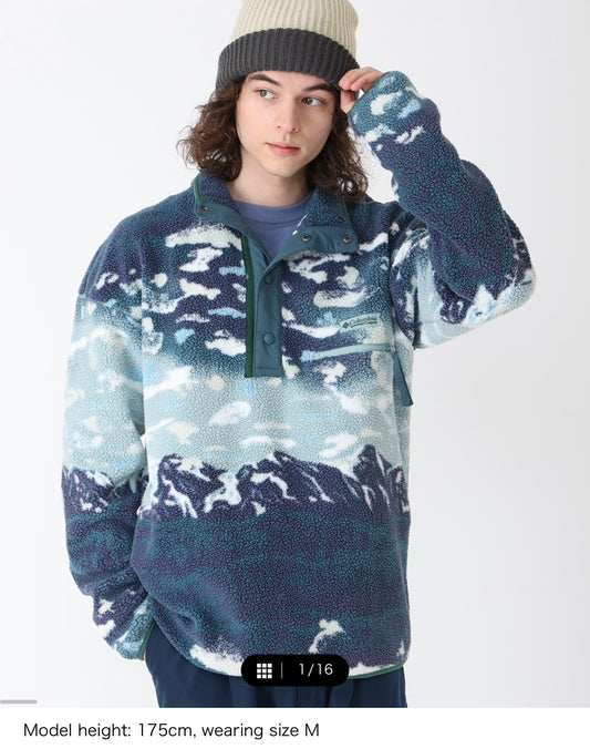 Columbia Blue Mountain Fleece (Helvetia II Print Half Snap Fleece)