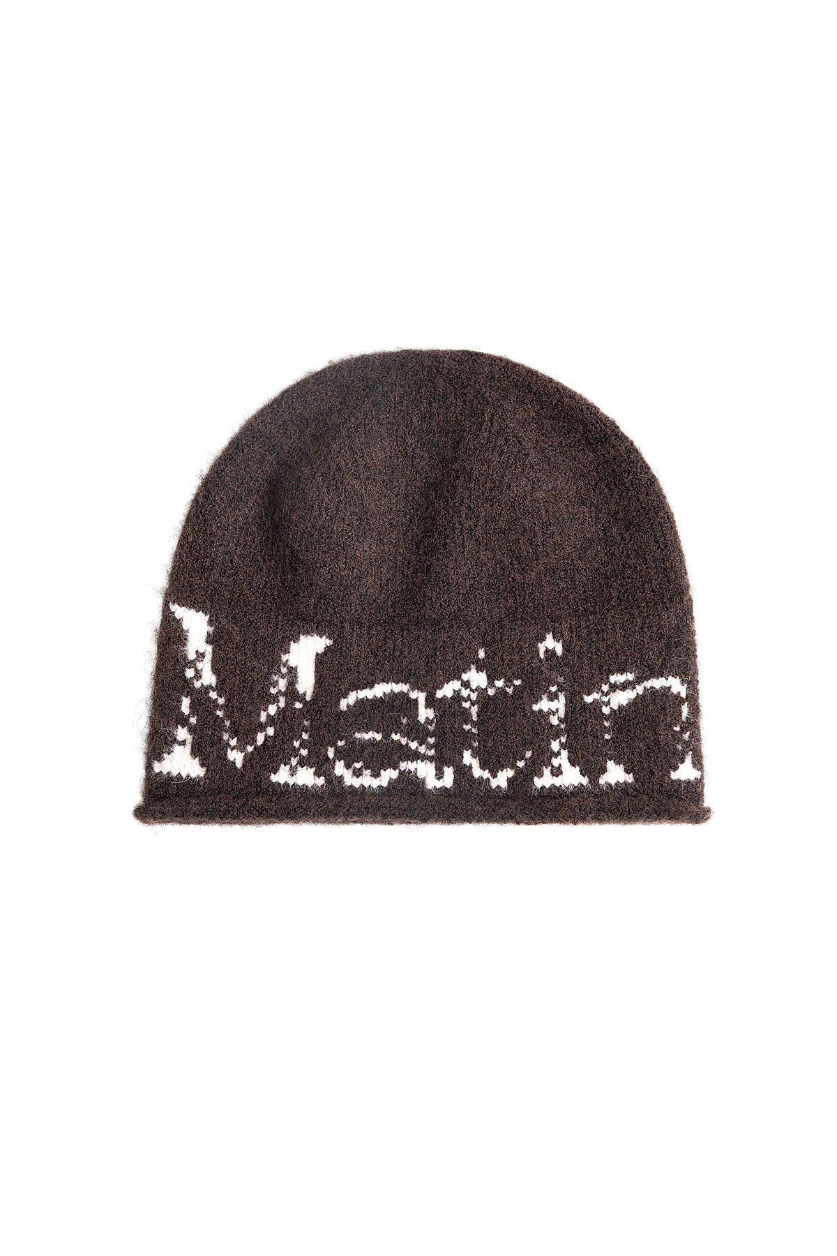 韓國選物🇰🇷Matin Kim Boucle Crack Logo Beanie 圈圈紗裂紋印花針織帽［極軟毛絨感 街頭個性風！］
