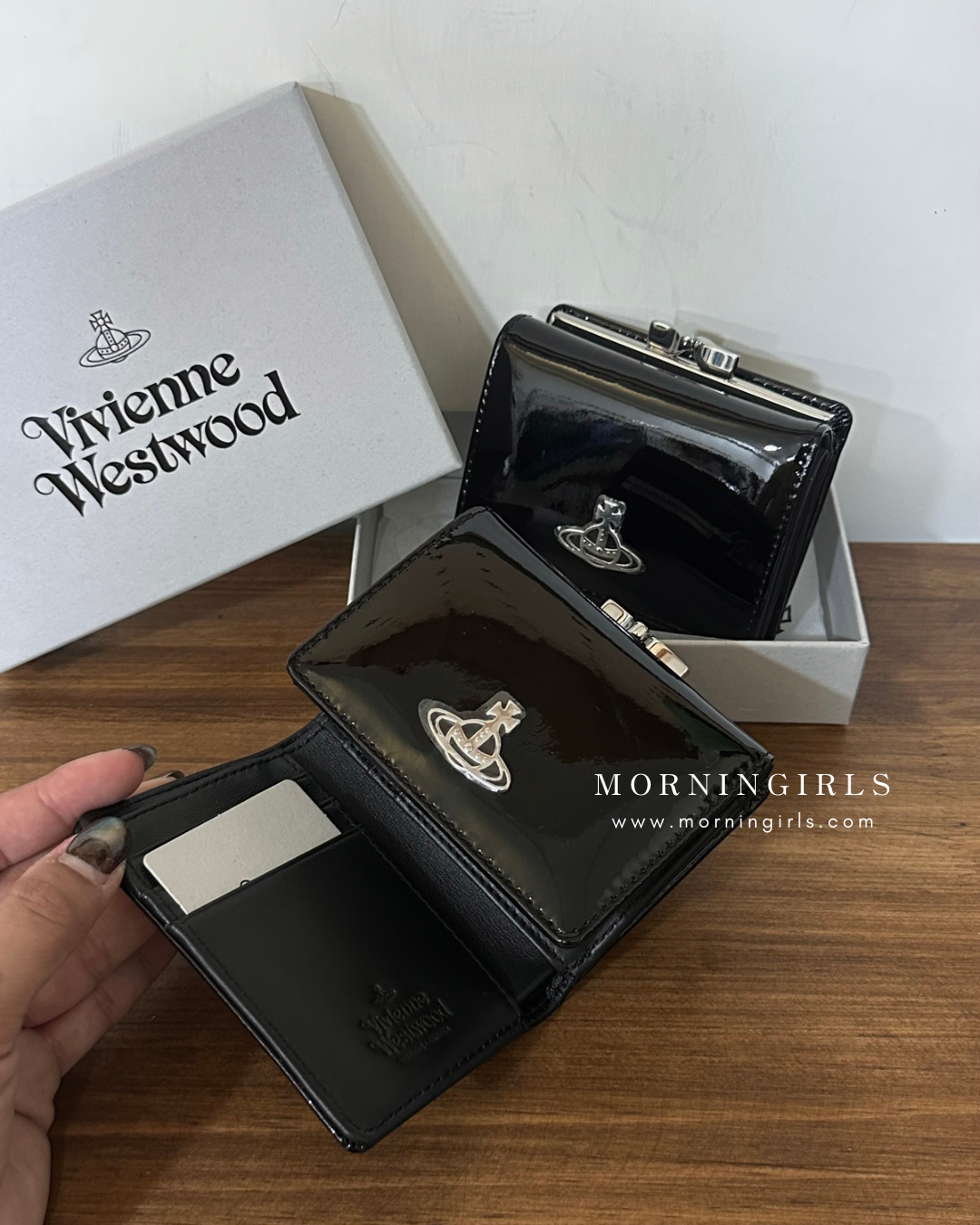 Vivienne Westwood Small Frame Wallet 漆皮黑 [年中折扣中!]
