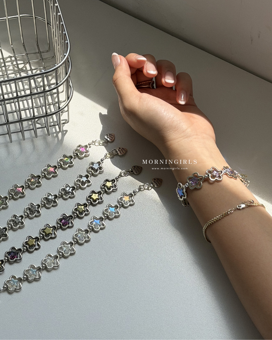 Otro Accesorio Spanish handmade jewelry-Flower &amp; Star Layered Bracelet