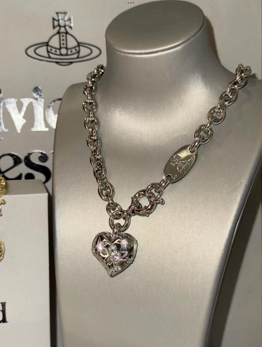 Vivienne Westwood Lee Necklace 超美閃石立體心心星球