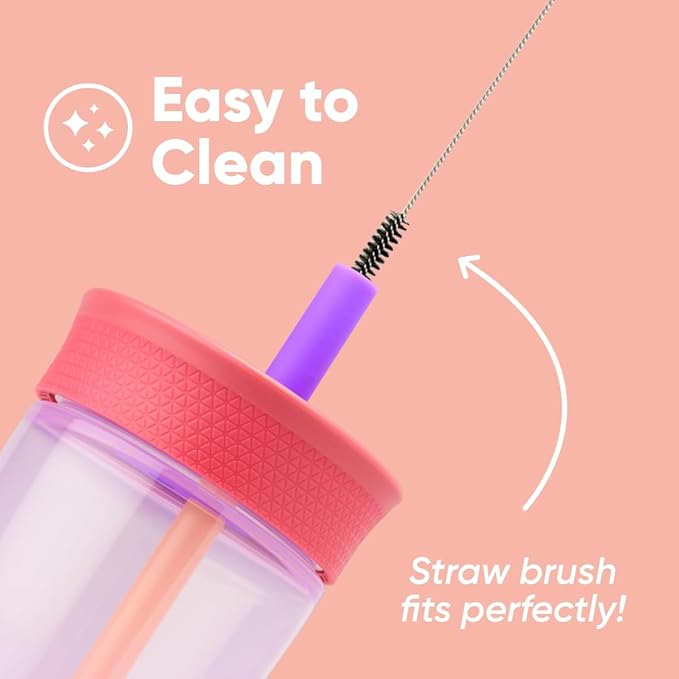 Owala拿鐵杯☕️保溫防漏吸管杯透明感保溫杯15oz [超易清潔防漏]